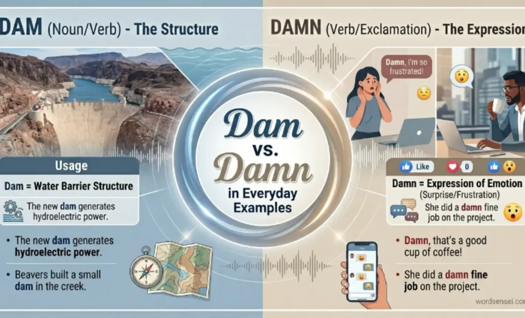 Dam or Damn in Everyday Examples