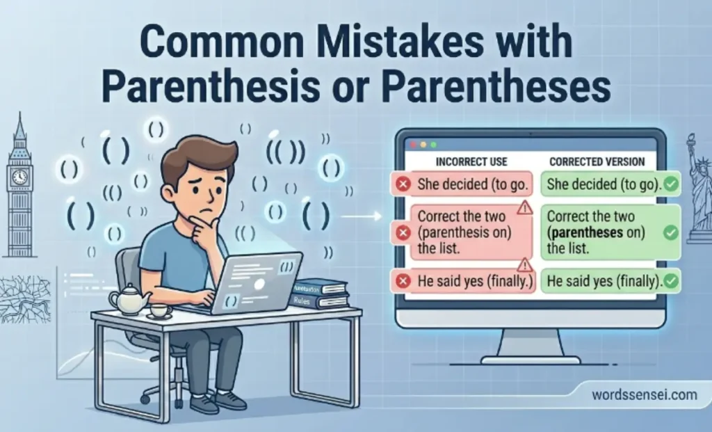 Common Mistakes with Parenthesis or Parentheses