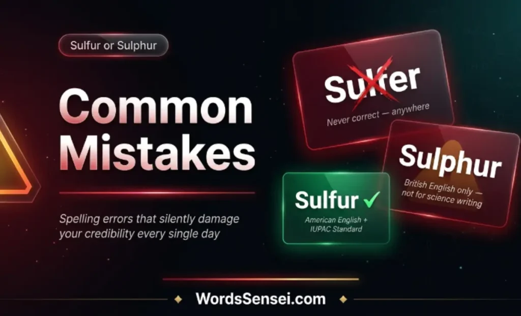 Common Mistakes with "Sulfur" and "Sulphur"