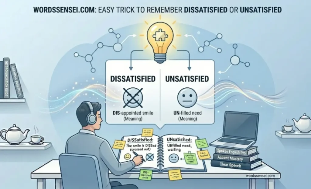 Easy Trick to Remember Dissatisfied or Unsatisfied