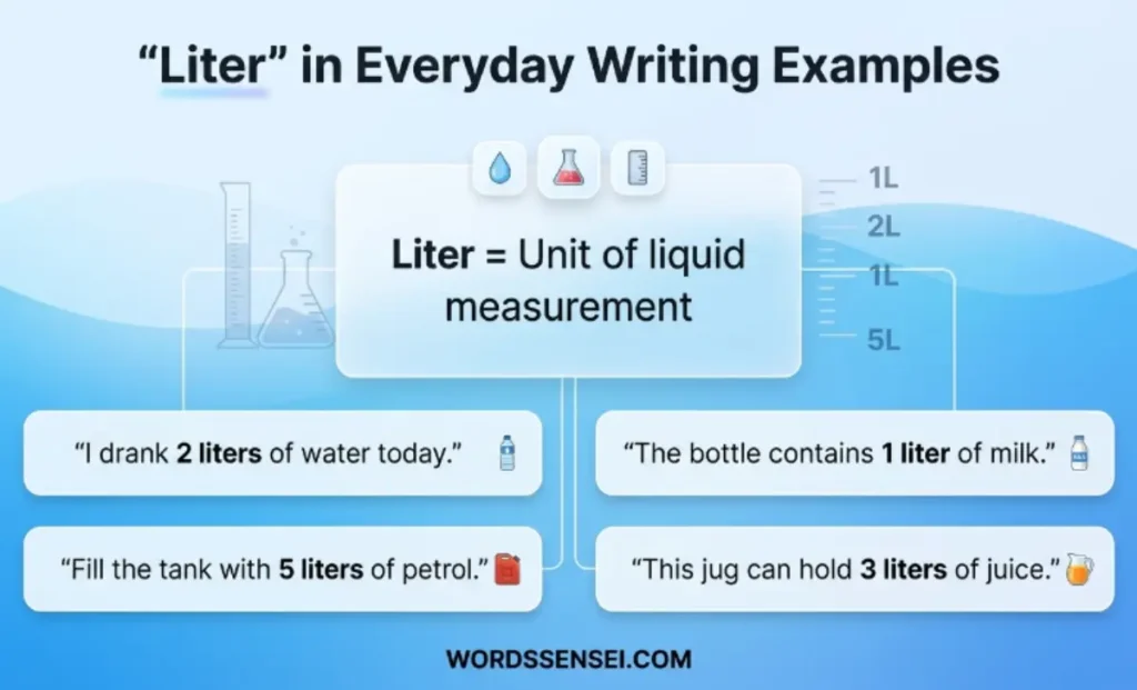 "Liter" in Everyday Writing Examples