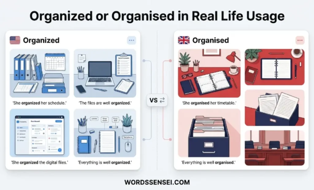 Organized or Organised in Real Life Usage