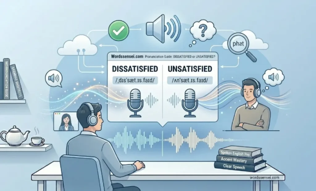 Pronunciation of Dissatisfied or Unsatisfied