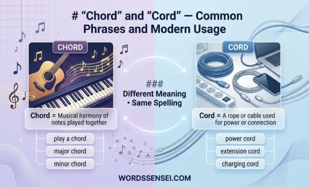 "Chord" and "Cord" — Common Phrases and Modern Usage